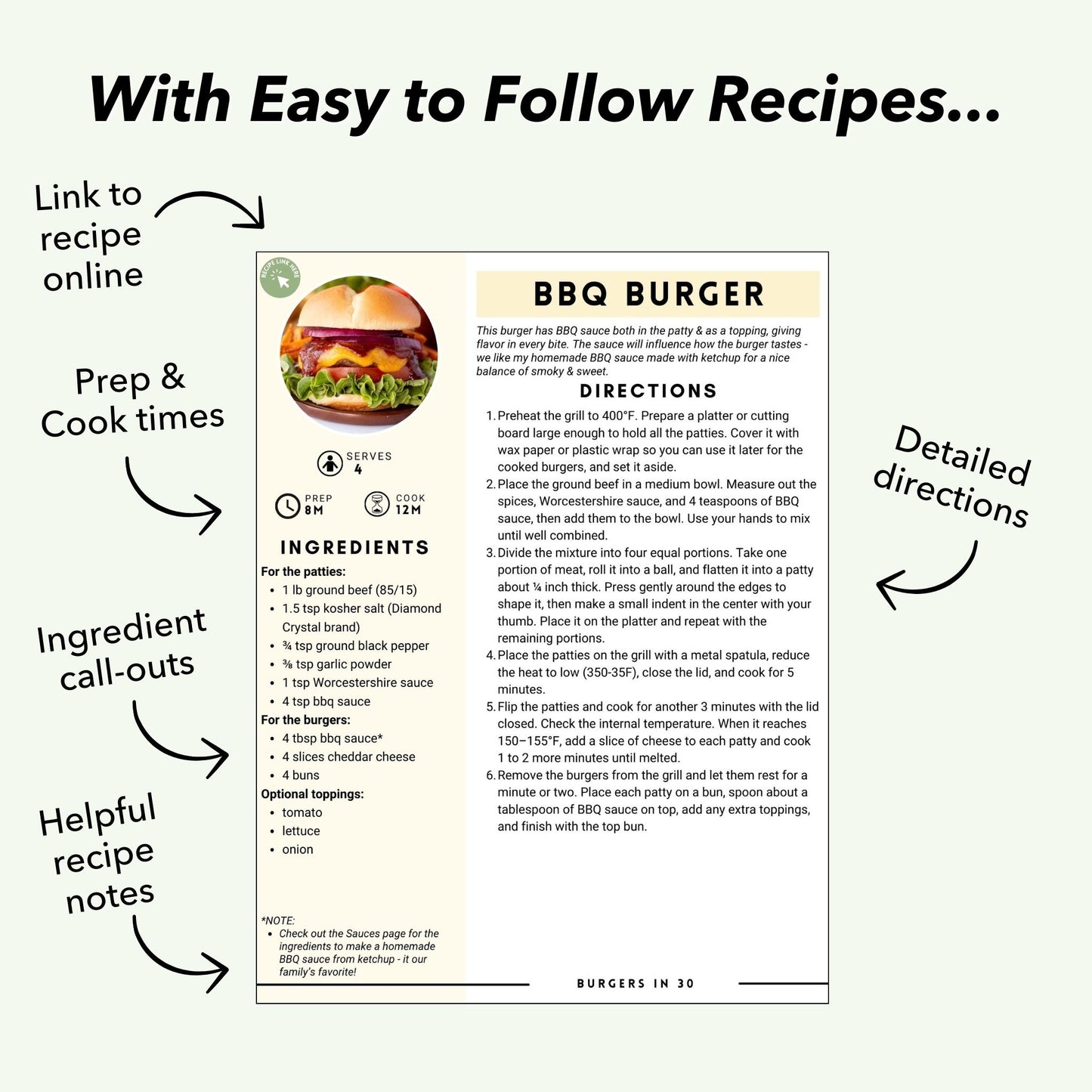 Burgers in 30: Easy Grilled Recipes in 30 Minutes or Less